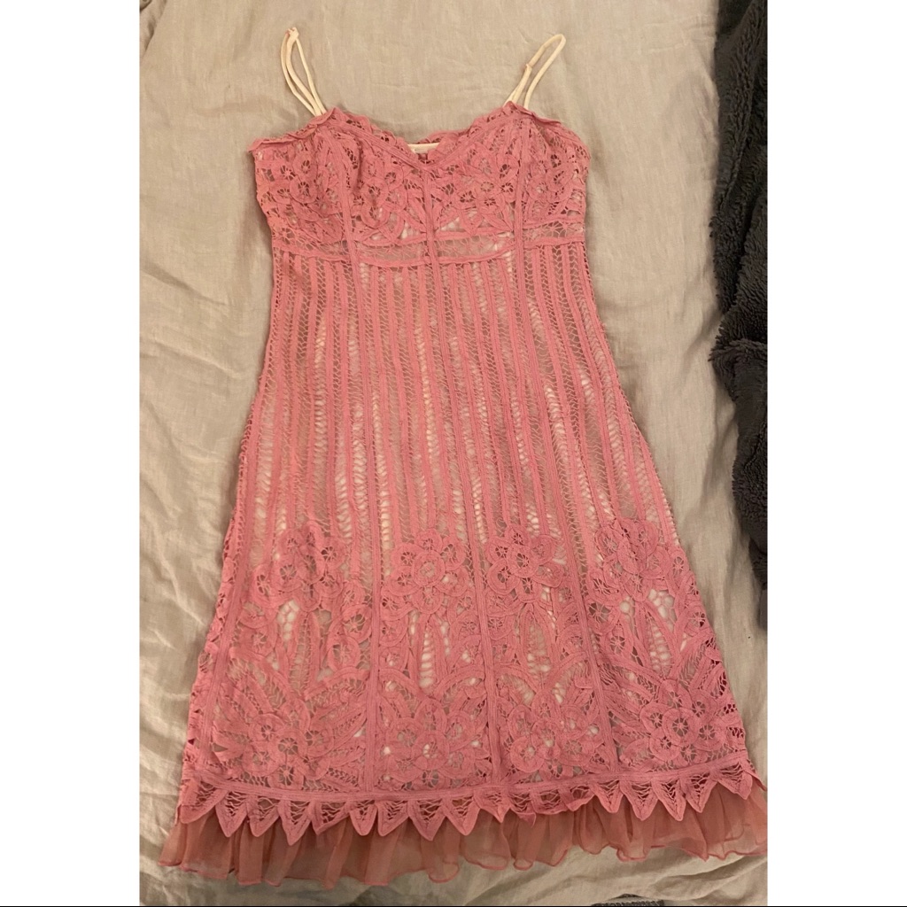 Betsey Johnson Pink Vintage Lace Dress